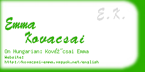 emma kovacsai business card